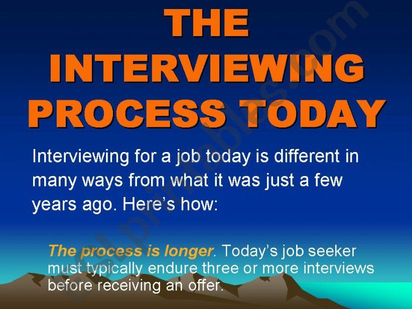 The Interviewing Process Today