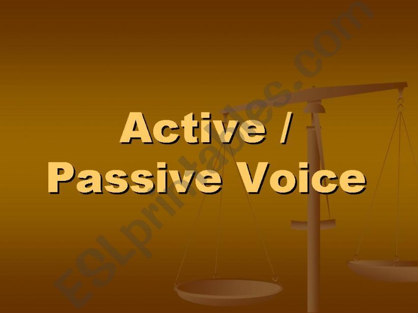 Active / Passive Voice powerpoint