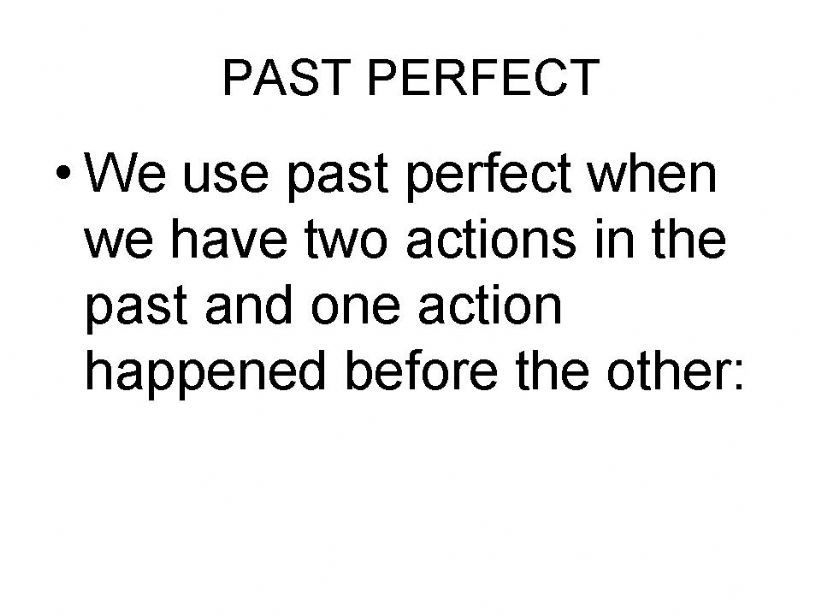 PAST PERFECT powerpoint