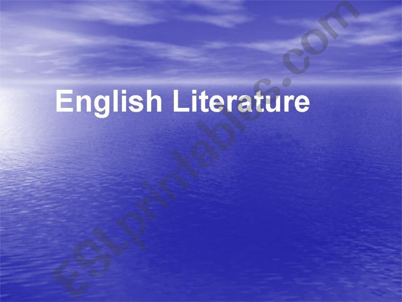 English Literature 1 powerpoint