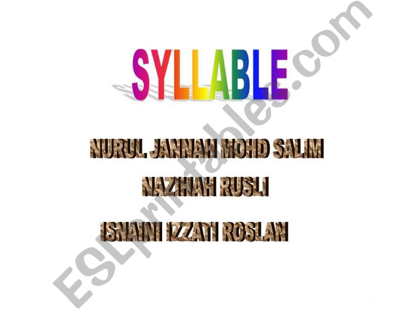 syllable powerpoint
