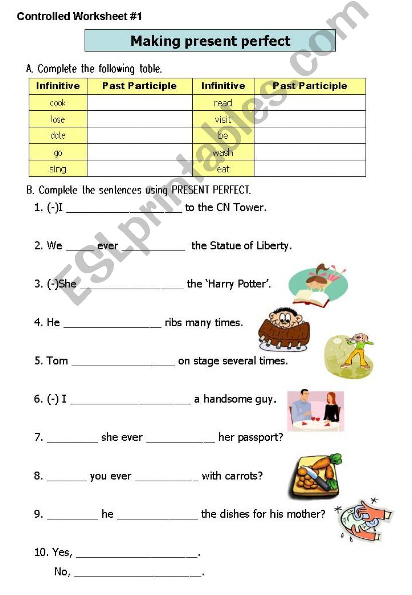 Present perfect controlled activity #1