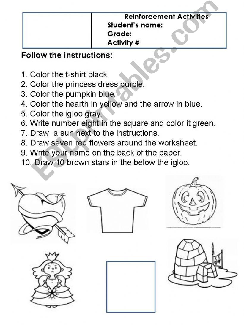 Following instructions  powerpoint