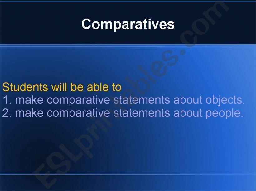 Comparatives powerpoint