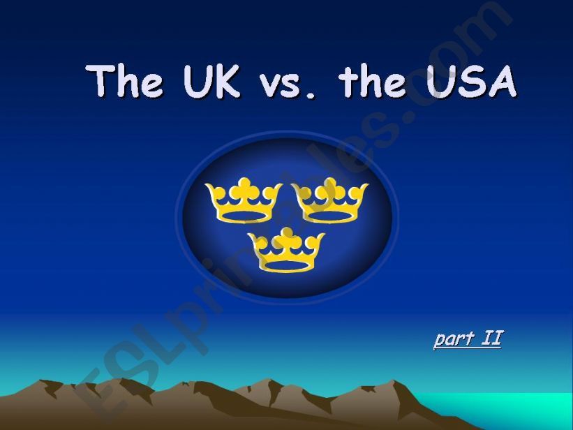 THE UK vs. THE USA powerpoint