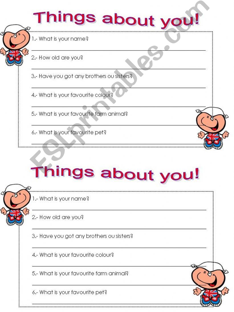 Things about you! powerpoint