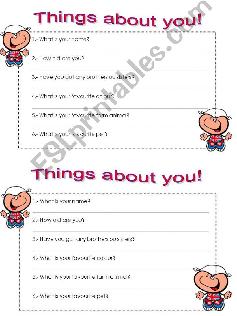 Things about you! powerpoint