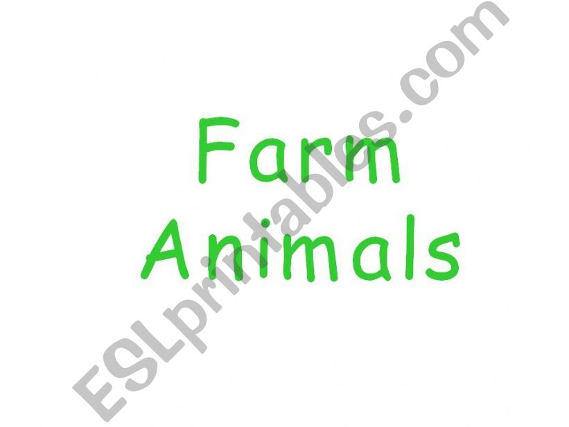 Farm animals I powerpoint