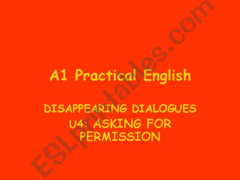 A1 Speaking: Asking for permission