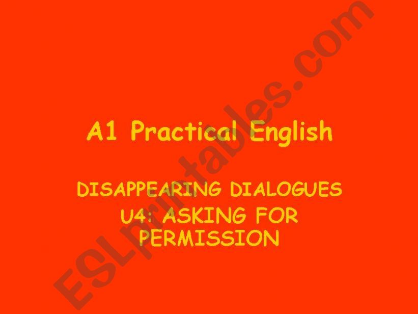 A1 Speaking: Asking for permission
