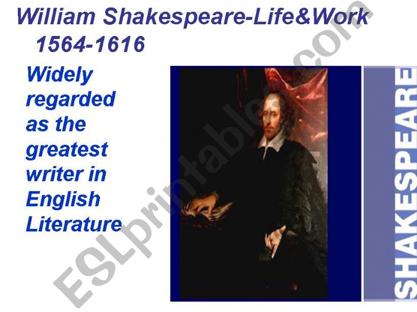 Shakespeare - Life and Wok 1 powerpoint