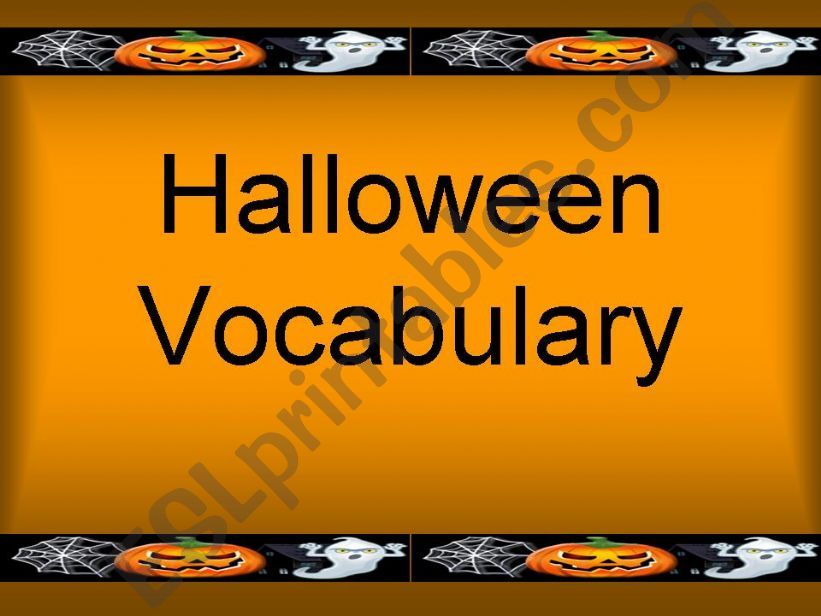 Halloween Vocabulary powerpoint