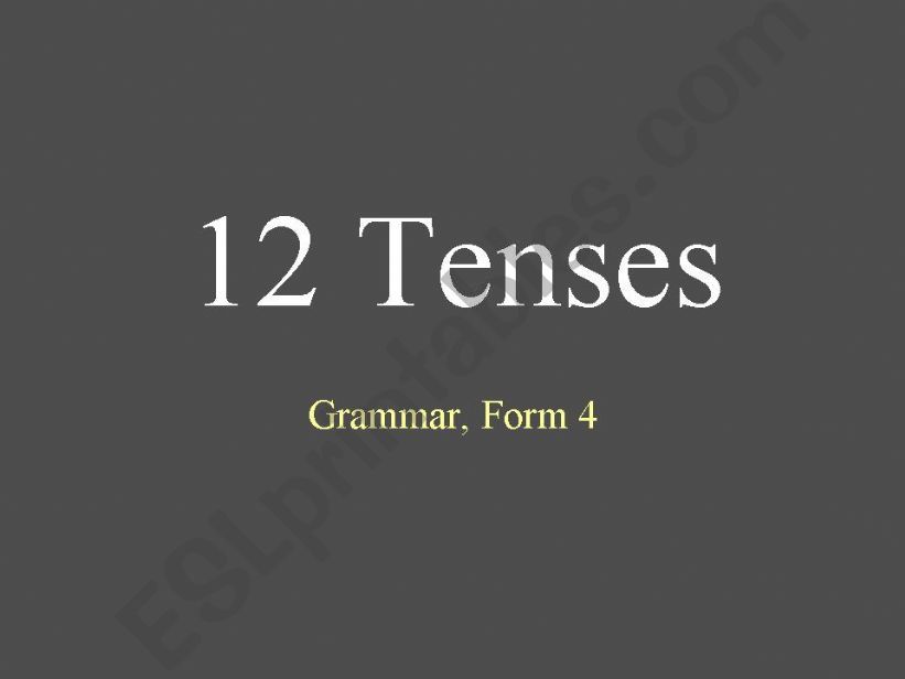 12 Tenses powerpoint