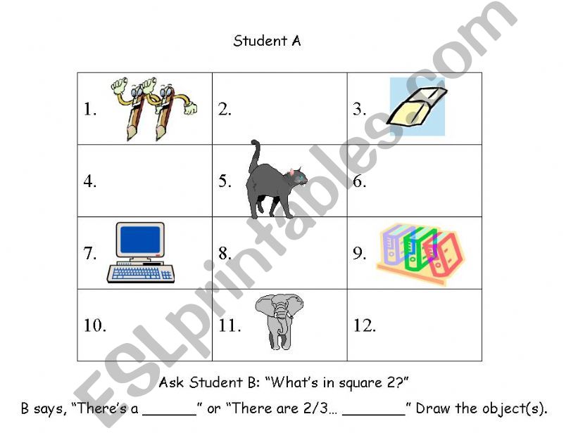 Animals and Classroom Equipment mutual dictation