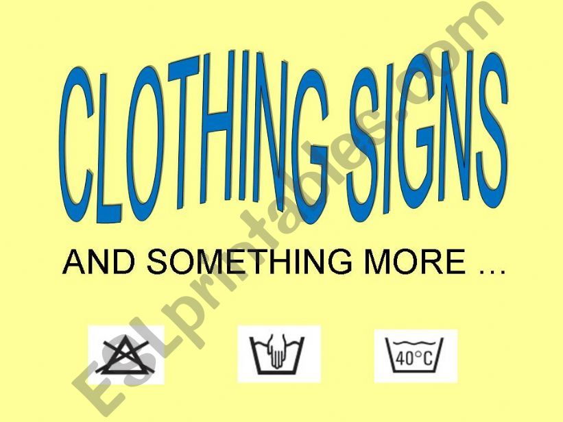 Clothing signs powerpoint