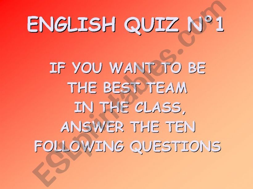 ENGLISH QUIZ powerpoint
