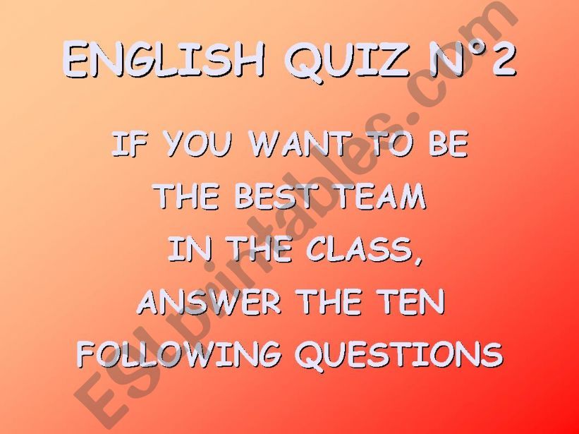 english quiz 2 powerpoint
