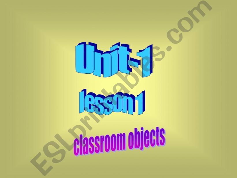 classroom objects powerpoint