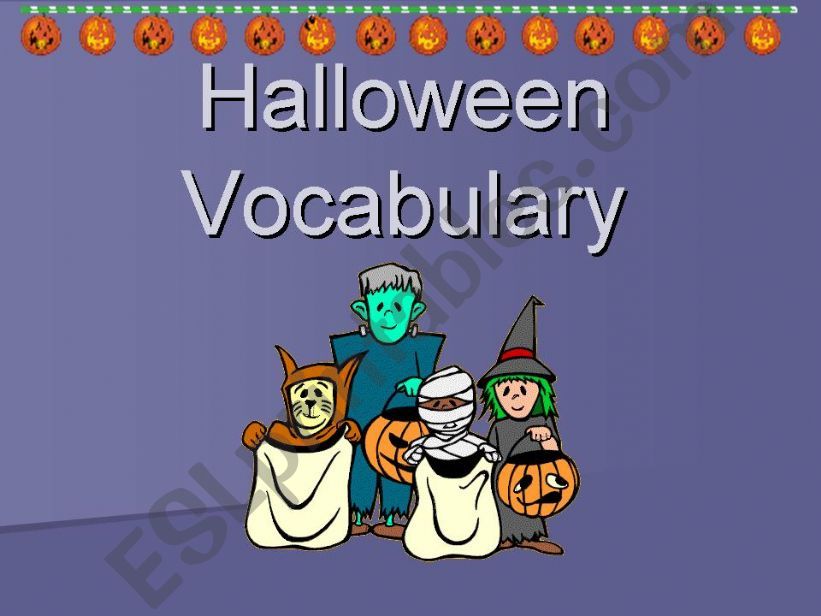 Halloween Vocabulary Powerpoint