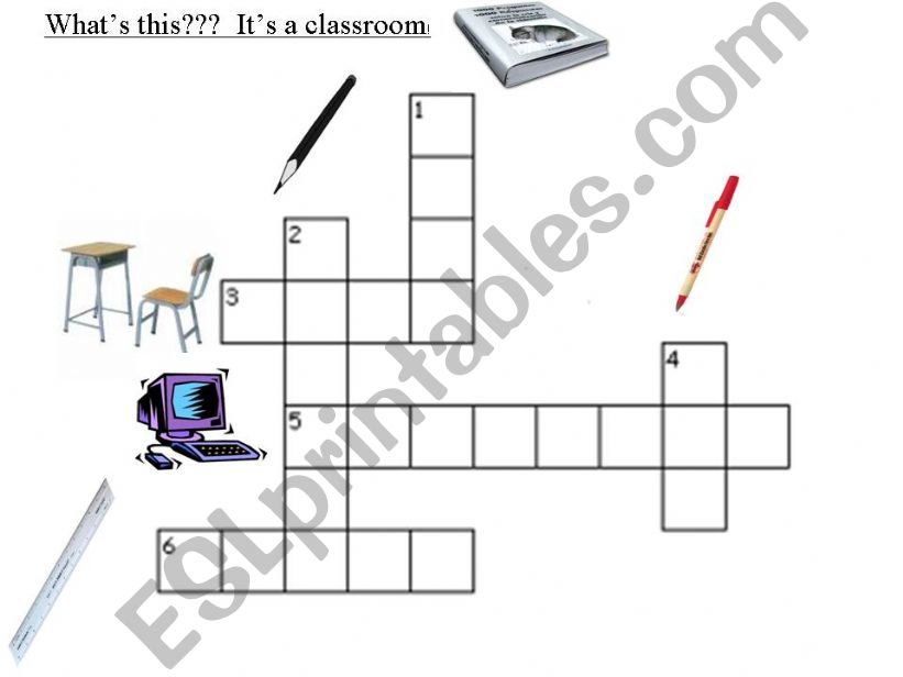 Classroom objects-crossword powerpoint