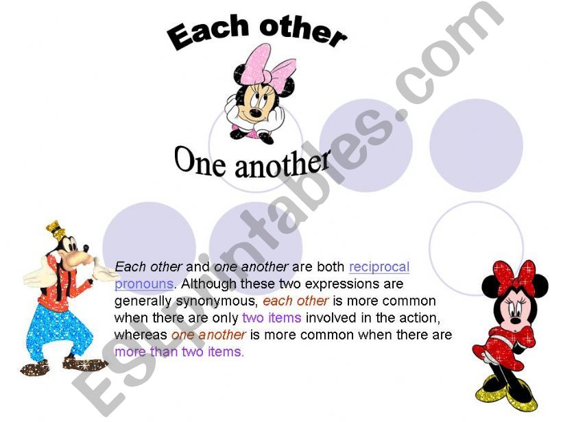 Each other- one another powerpoint