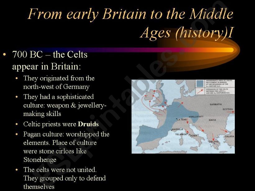 from early britain to Middle Ages