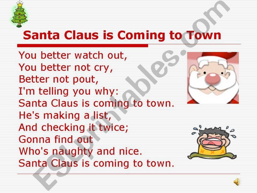 Santa Claus is coming to town (lyrics)