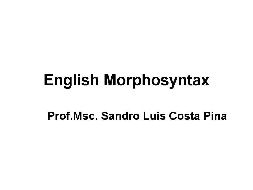English Morphosyntax powerpoint