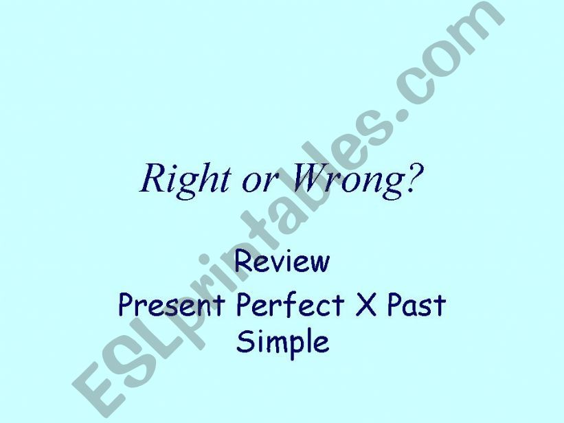 Game: Right or Wrong?  powerpoint