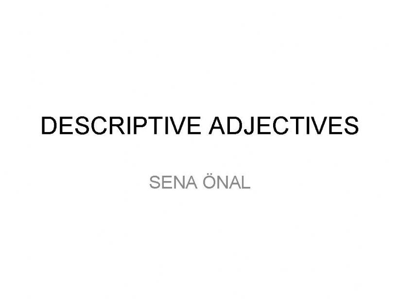 Descriptive Adjectives powerpoint