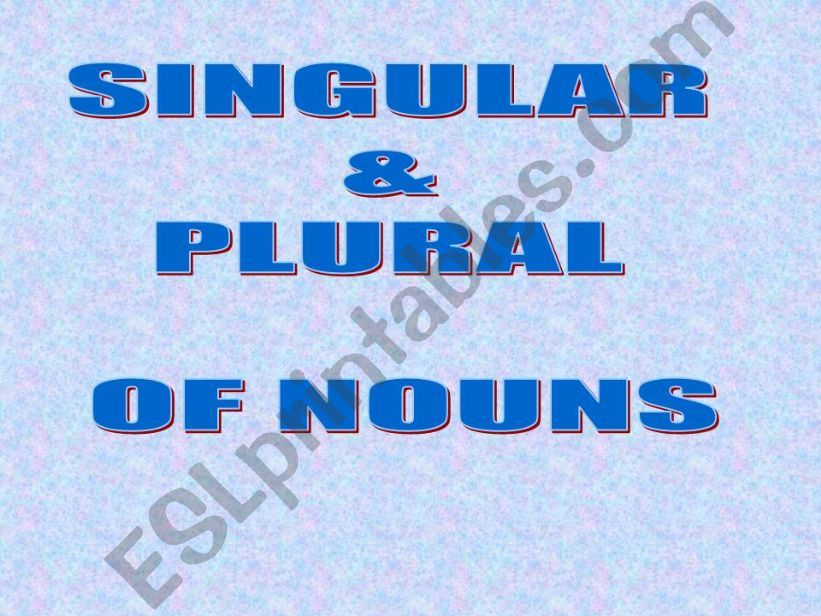 Singular and plural powerpoint