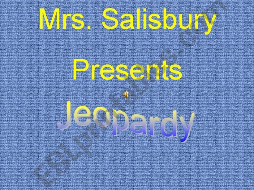 The 5 Senses Jeopardy powerpoint