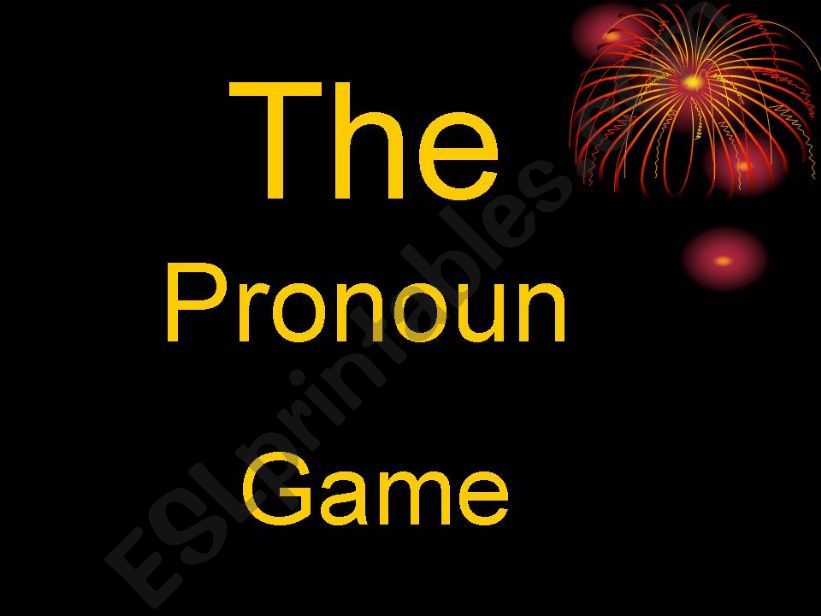 THE PRONOUN GAME  powerpoint