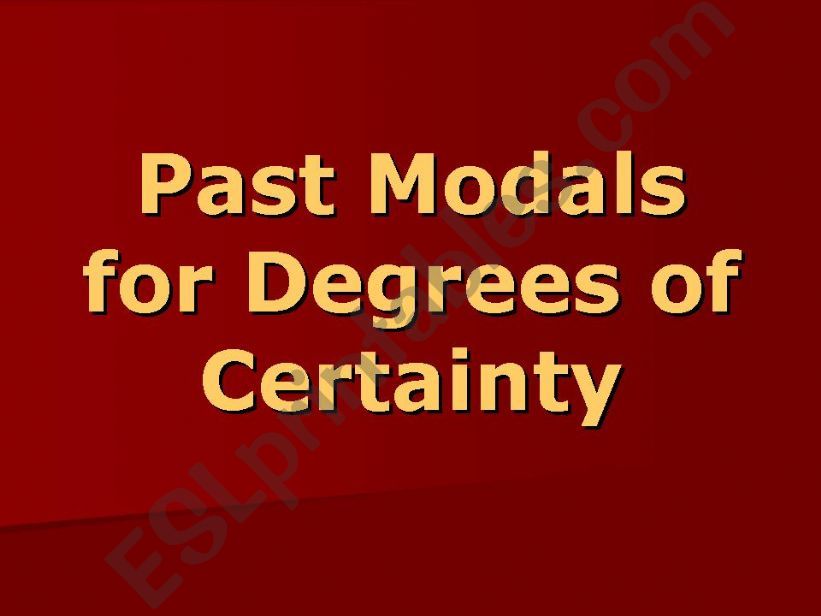 Past Modals powerpoint