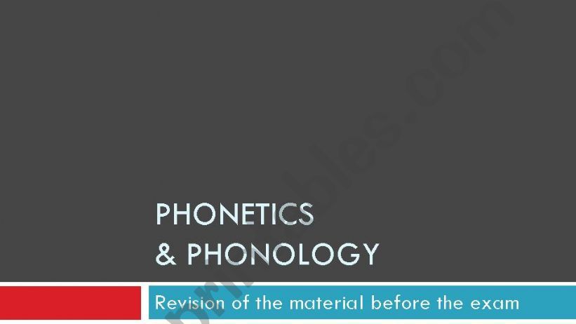 Phonetics & phonology powerpoint