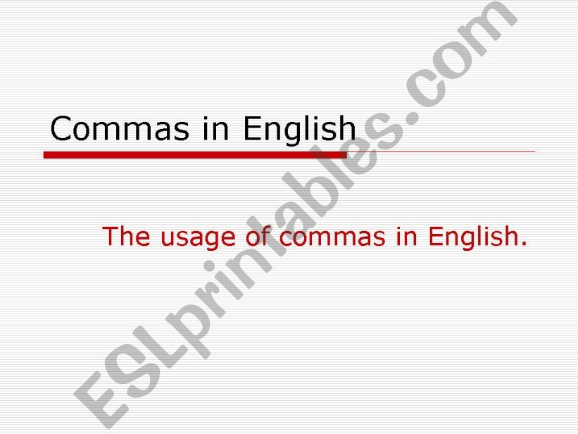 Commas in English powerpoint