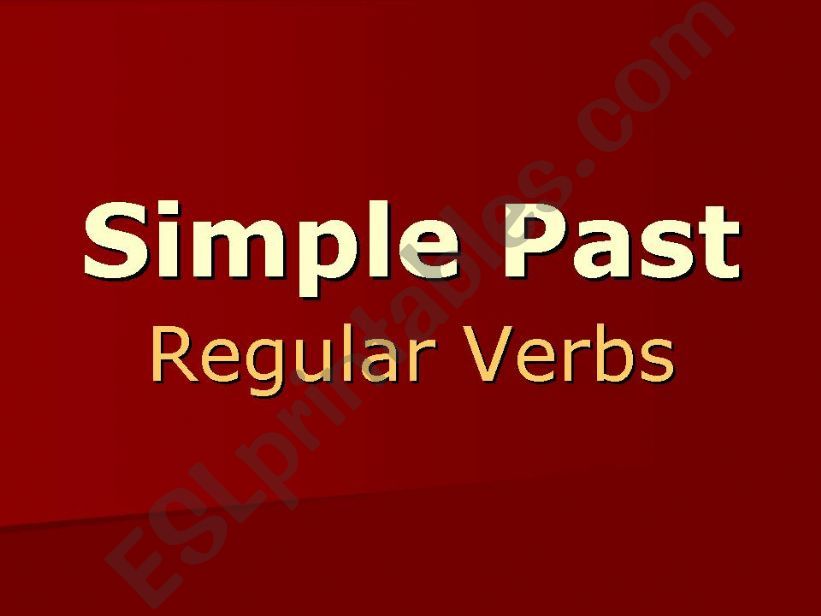 Simple Past (regular Verbs) powerpoint