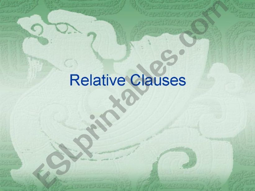 Relative Clauses powerpoint