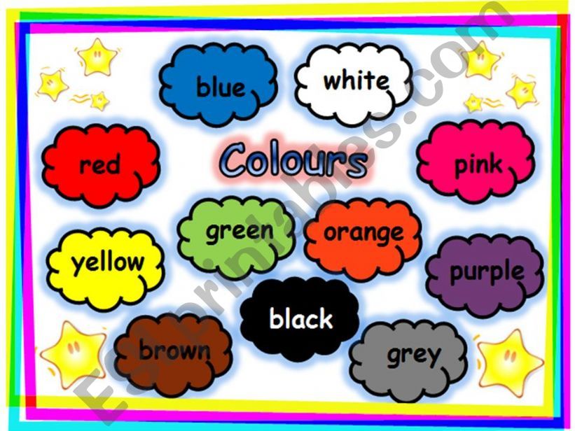  PICTURE DICTIONARY - COLOURS powerpoint