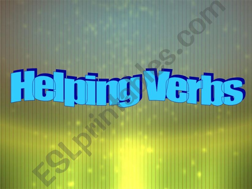 Helping verbs powerpoint
