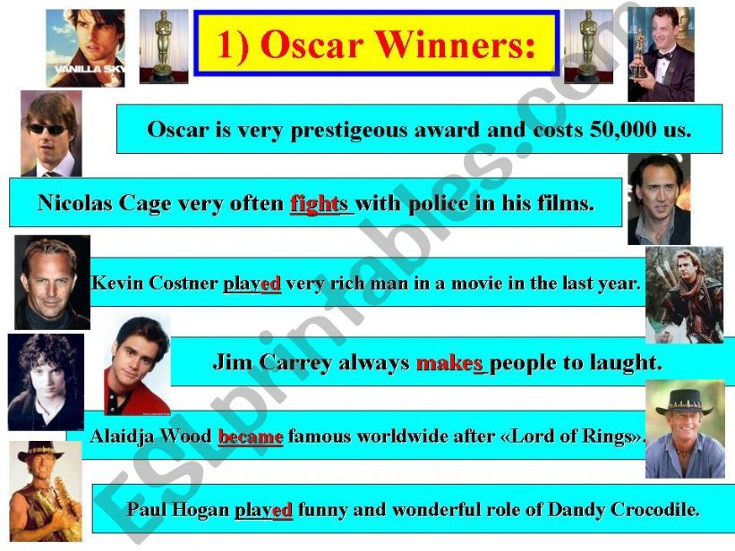 Oscar Winners: Movies Stars. Do you remember them?