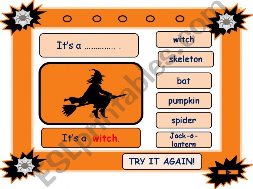 Festivals - HALLOWEEN vocabulary game - part 1/4