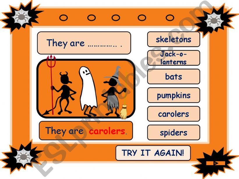 Festivals  - HALLOWEEN vocabulary game - part 2/4