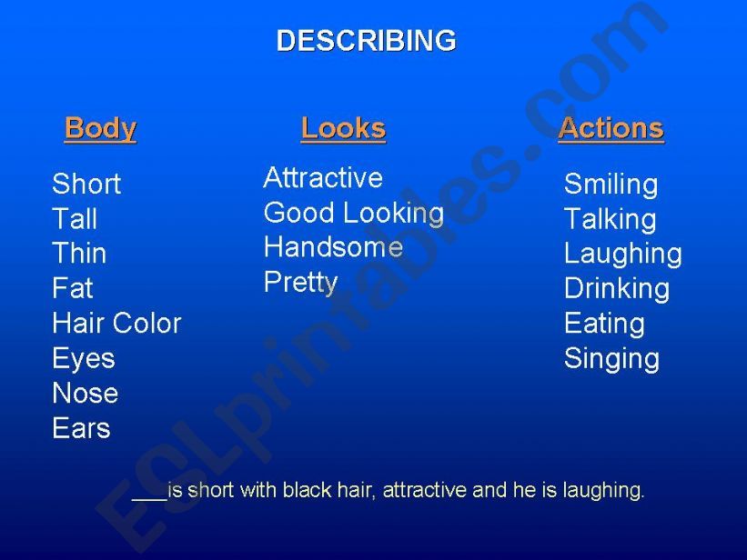 Describing Things  powerpoint