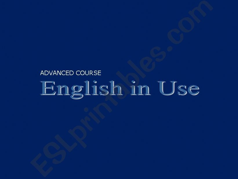 Advanced English in Use PPT powerpoint