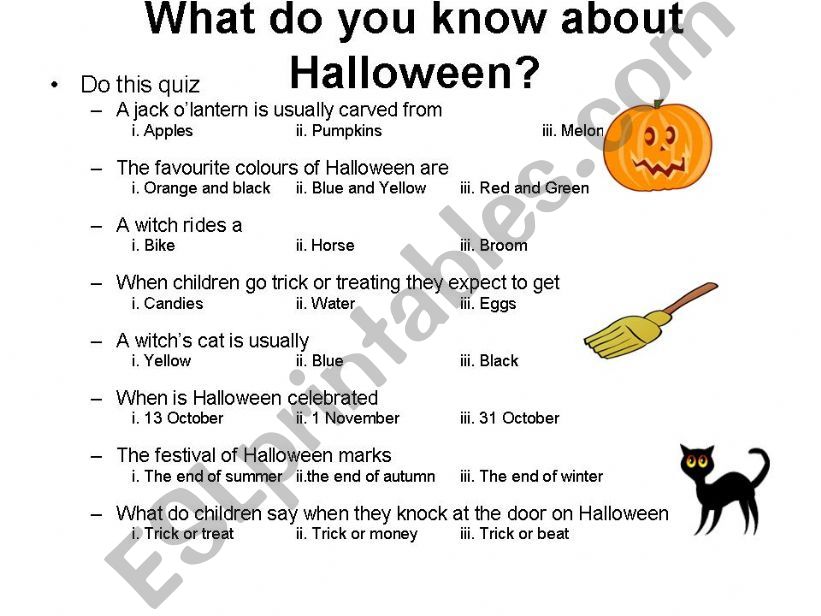 Halloween questions powerpoint