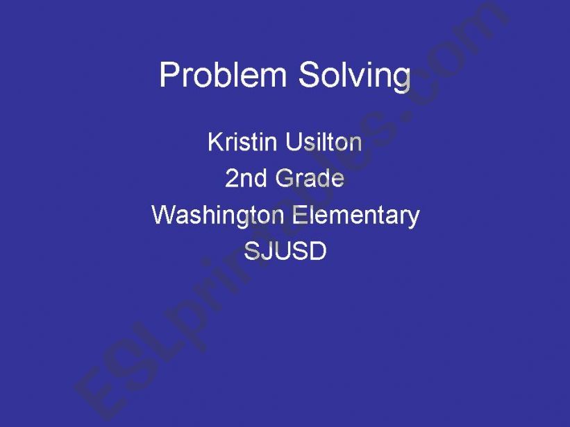 Problem Solving Continued powerpoint