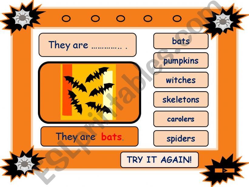 Festivals - HALLOWEEN vocabulary game - part 4/4