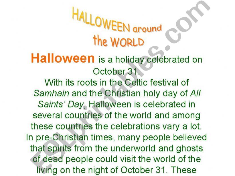 Halloween around the world powerpoint