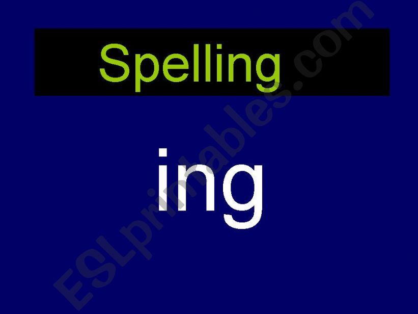 spelling ing powerpoint